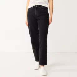 Women's Sonoma Goods For Life® Ultra High Rise Vintage-styled Straight-Leg Jeans 11 Women's Sonoma Goods For Life® Ultra High Rise Vintage-styled Straight-Leg Jeans -True Fit Shop 5616387 Black Wash