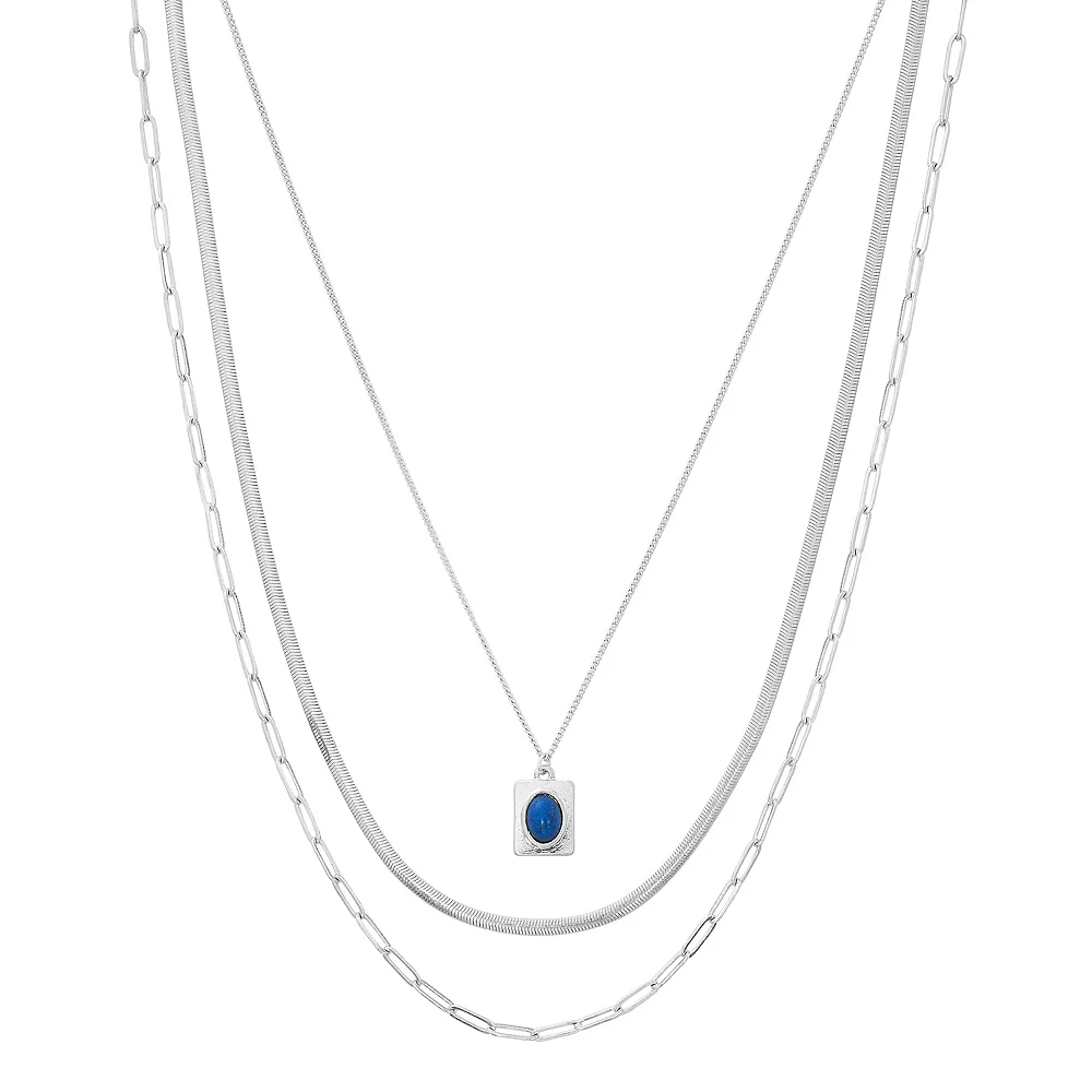 Sonoma Goods For Life® Recycled Layered Simulated Lapis Pendant Necklace 2 Sonoma Goods For Life® Recycled Layered Simulated Lapis Pendant Necklace - Image 2