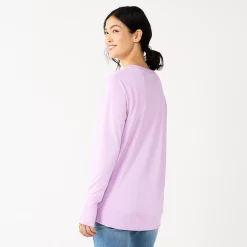 Women's Sonoma Goods For Life® Super Soft Solid Tunic Sweatshirt 18 Women's Sonoma Goods For Life® Super Soft Solid Tunic Sweatshirt -True Fit Shop 5621644 ALT