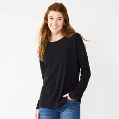 Women's Sonoma Goods For Life® Everyday Crewneck Long Sleeve Tee -True Fit Shop 5625802 Black