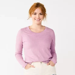 Women's Sonoma Goods For Life® Everyday Crewneck Long Sleeve Tee -True Fit Shop 5625802 Light Purple