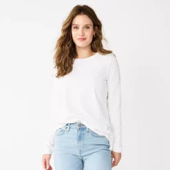 Women's Sonoma Goods For Life® Everyday Crewneck Long Sleeve Tee -True Fit Shop 5625802 White