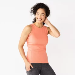 Women's Sonoma Goods For Life® Slim Fit High Neck Rib Tank 17 Women's Sonoma Goods For Life® Slim Fit High Neck Rib Tank -True Fit Shop 5651280 Coral