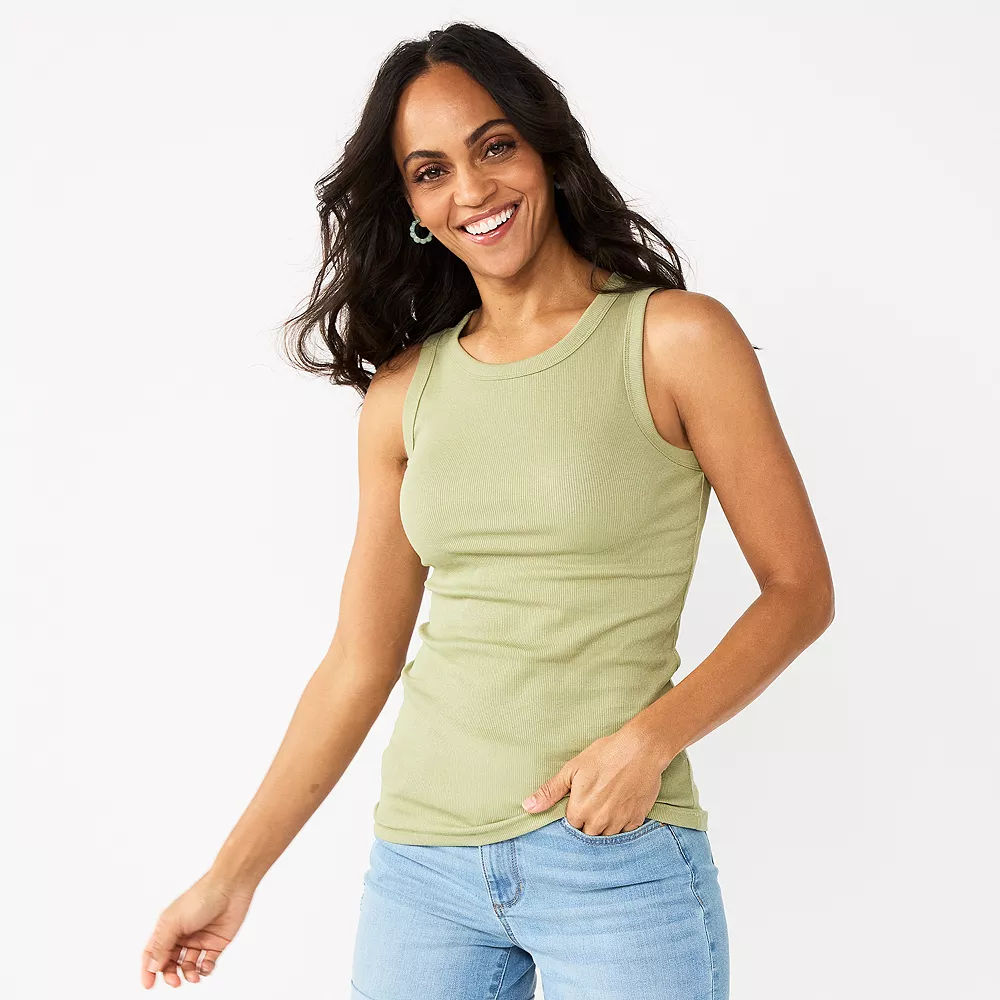 Women's Sonoma Goods For Life® Slim Fit High Neck Rib Tank 5 Women's Sonoma Goods For Life® Slim Fit High Neck Rib Tank - Image 5