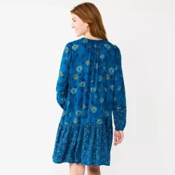 Women's Sonoma Goods For Life® Printed Long Sleeve Dress 8 Women's Sonoma Goods For Life® Printed Long Sleeve Dress -True Fit Shop 5657674 ALT