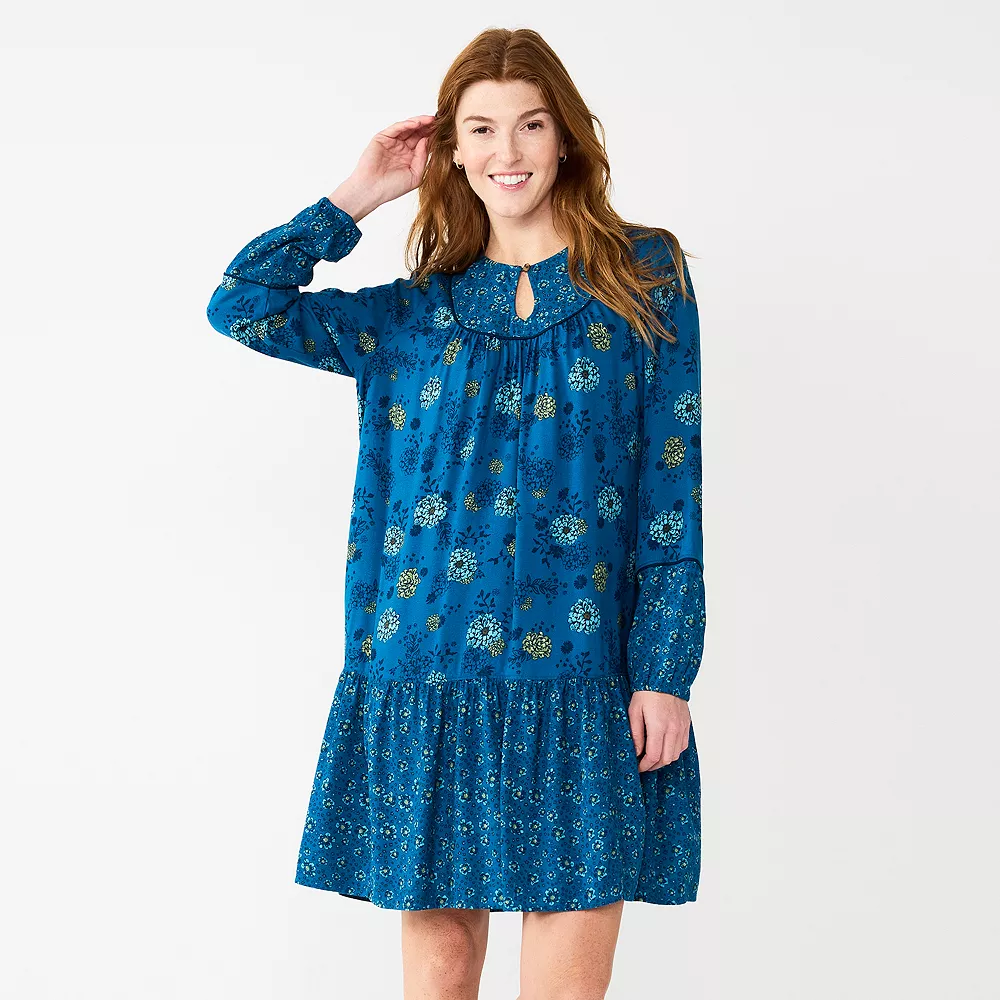 Petite Sonoma Goods For Life® Printed Long Sleeve Dress 2 Petite Sonoma Goods For Life® Printed Long Sleeve Dress - Image 2