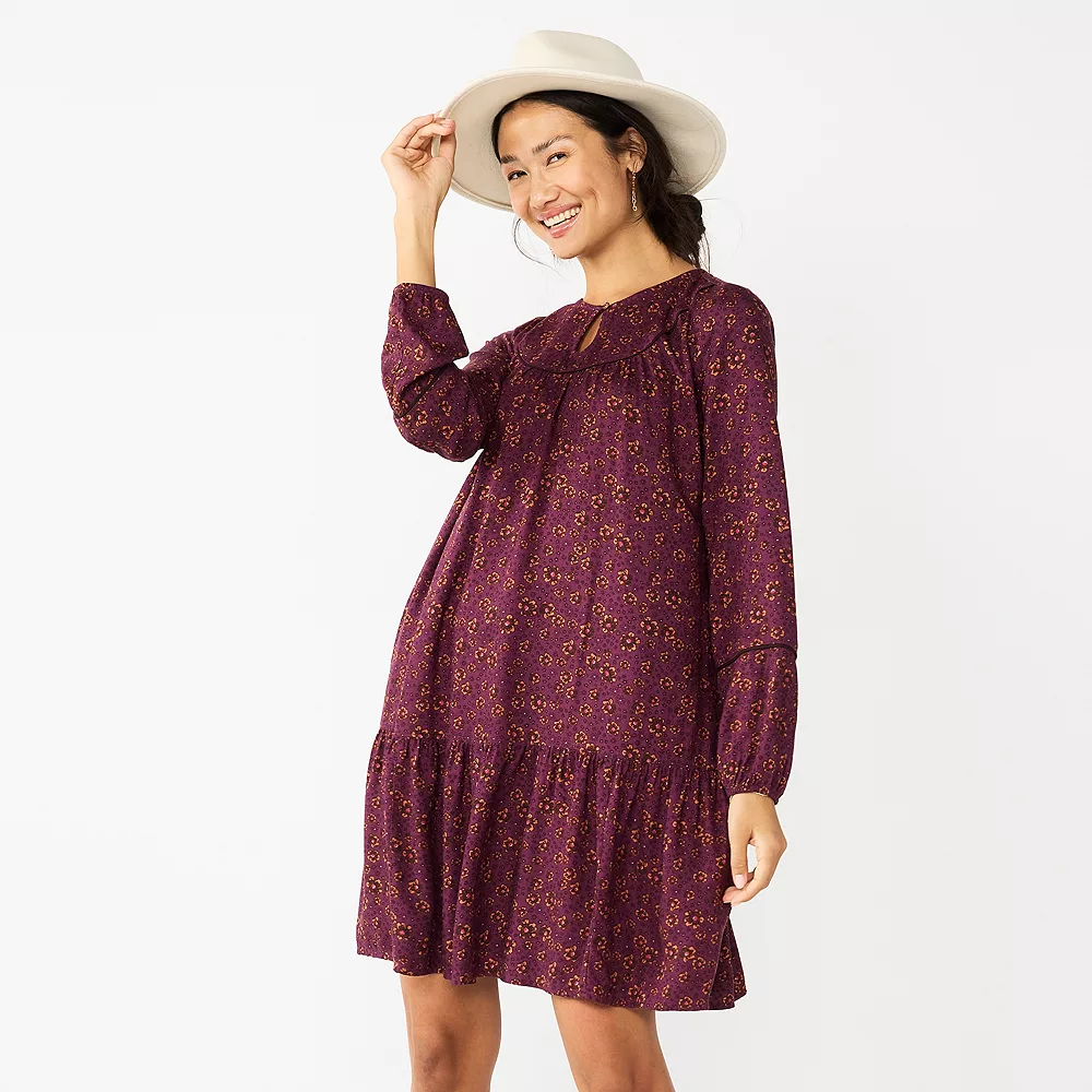 Petite Sonoma Goods For Life® Printed Long Sleeve Dress 1 Petite Sonoma Goods For Life® Printed Long Sleeve Dress