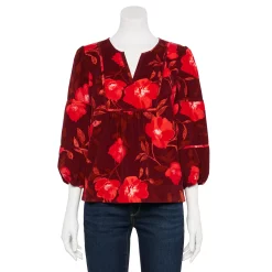 Petite Sonoma Goods For Life® Notchneck Sleeve Piecing Top 7 Petite Sonoma Goods For Life® Notchneck Sleeve Piecing Top -True Fit Shop 5664273 Large Red Floral