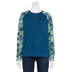Women's Sonoma Goods For Life® Everyday Crewneck Sweatshirt -True Fit Shop 5664640 Blue Patchwork
