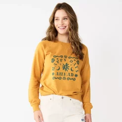 Women's Sonoma Goods For Life® Everyday Crewneck Sweatshirt -True Fit Shop 5664640 Gold Happy Days