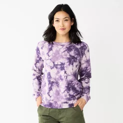 Women's Sonoma Goods For Life® Everyday Crewneck Sweatshirt -True Fit Shop 5664640 Purple Tie Dye