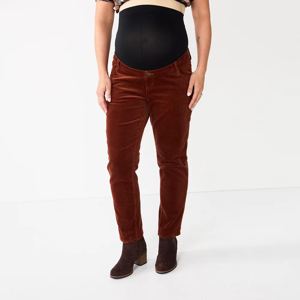 Maternity Sonoma Goods For Life® Belly Panel Corduroy Straight-Leg Ankle Pants 3 Maternity Sonoma Goods For Life® Belly Panel Corduroy Straight-Leg Ankle Pants - Image 3