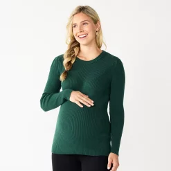 Maternity Sonoma Goods For Life® Fitted Puff Sleeve Sweater 6 Maternity Sonoma Goods For Life® Fitted Puff Sleeve Sweater -True Fit Shop 5666269 Green