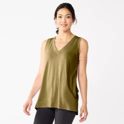 Women's Sonoma Goods For Life® Relaxed V-Neck Tank 14 Women's Sonoma Goods For Life® Relaxed V-Neck Tank -True Fit Shop 5670067 Olive