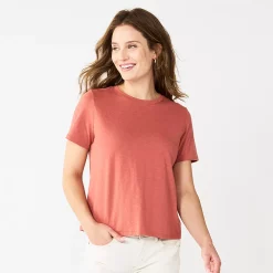 Women's Sonoma Goods For Life® Relaxed Short Sleeve Tee -True Fit Shop 5670159 Mauve