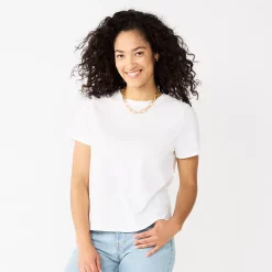 Women's Sonoma Goods For Life® Relaxed Short Sleeve Tee -True Fit Shop 5670159 White