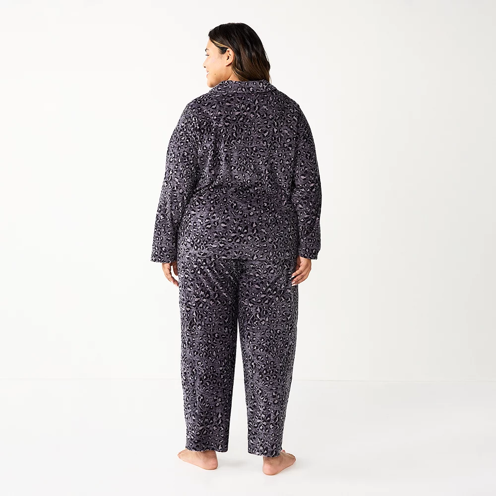 Plus Size Sonoma Goods For Life® Velour Pajama Shirt & Pajama Pants Sleep Set 6 Plus Size Sonoma Goods For Life® Velour Pajama Shirt & Pajama Pants Sleep Set - Image 6