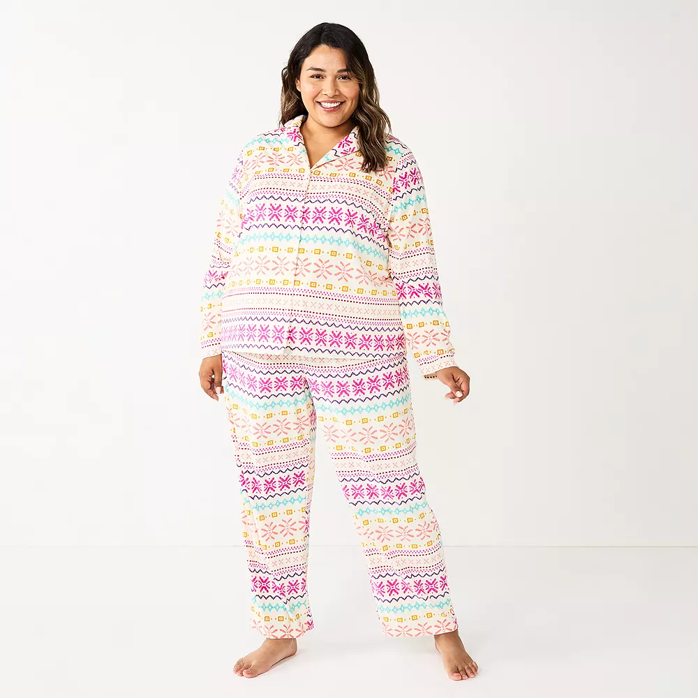 Plus Size Sonoma Goods For Life® Velour Pajama Shirt & Pajama Pants Sleep Set 3 Plus Size Sonoma Goods For Life® Velour Pajama Shirt & Pajama Pants Sleep Set - Image 3
