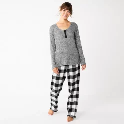 Petite Sonoma Goods For Life® Flannel Pajama Pants & Pajama Top Sleep Set 6 Petite Sonoma Goods For Life® Flannel Pajama Pants & Pajama Top Sleep Set -True Fit Shop 5675636 Black Buffalo