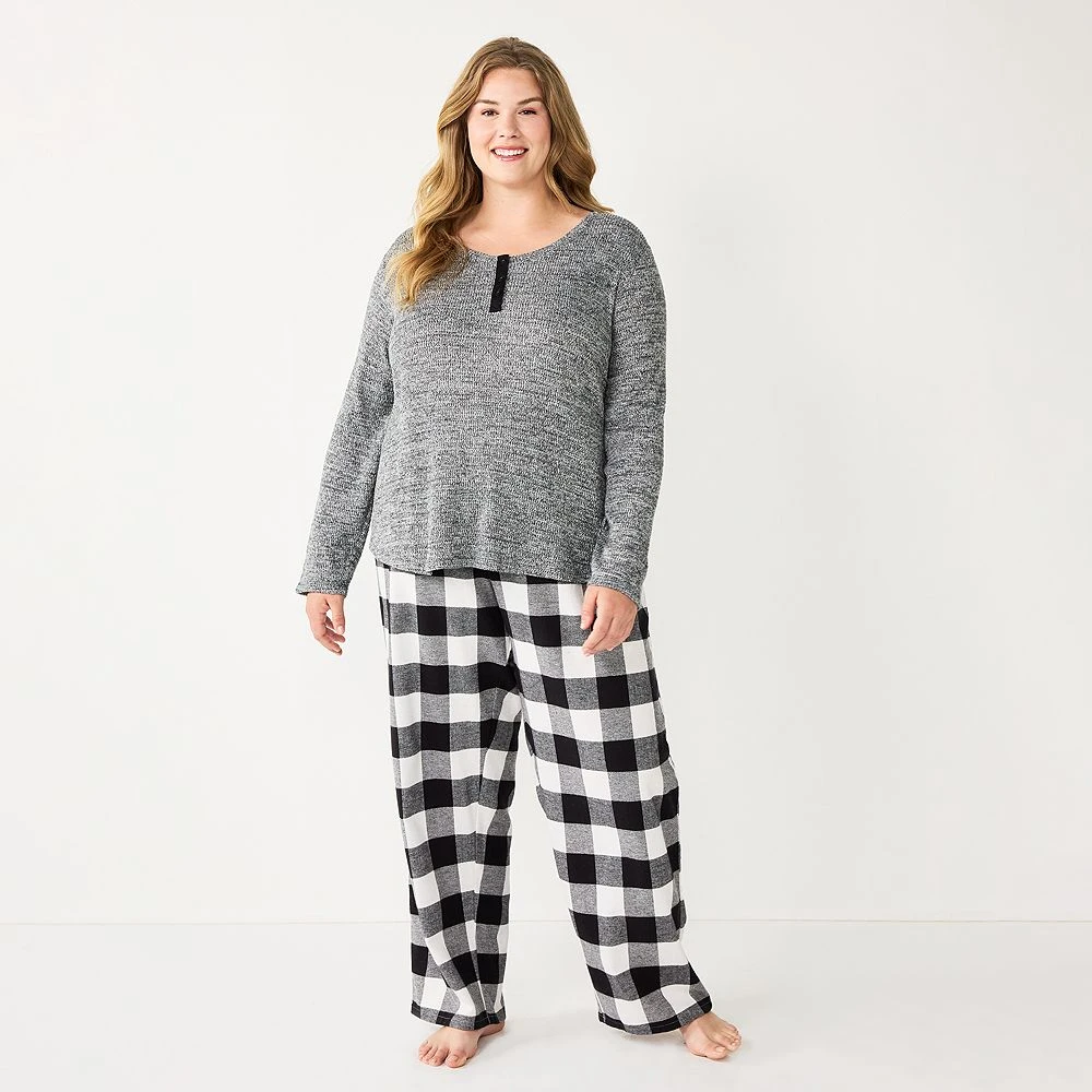 Plus Size Sonoma Goods For Life® Flannel Pajama Pants & Pajama Top Sleep Set 2 Plus Size Sonoma Goods For Life® Flannel Pajama Pants & Pajama Top Sleep Set - Image 2