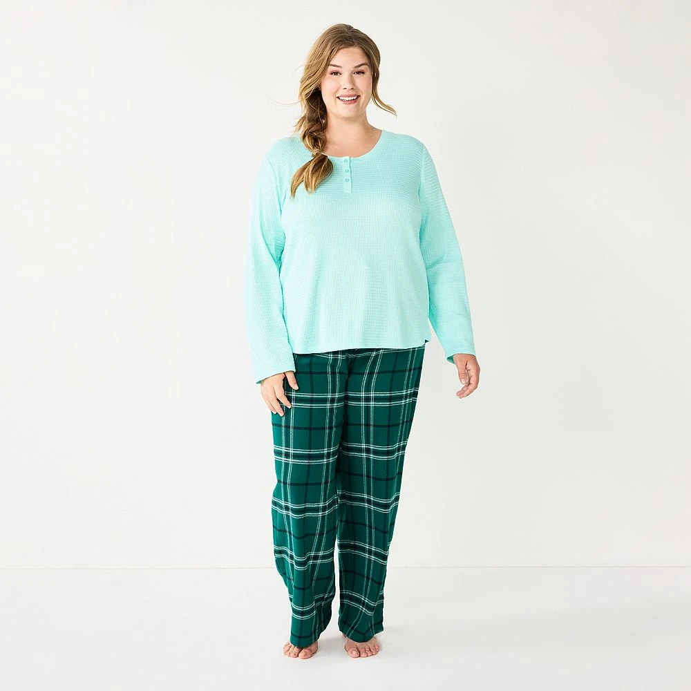 Plus Size Sonoma Goods For Life® Flannel Pajama Pants & Pajama Top Sleep Set 1 Plus Size Sonoma Goods For Life® Flannel Pajama Pants & Pajama Top Sleep Set