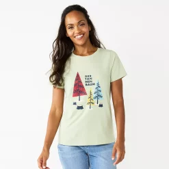 Women's Sonoma Goods For Life® Short Sleeve Christmas Graphic Tee -True Fit Shop 5686036 Multi Tree