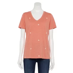 Women's Tall Sonoma Goods For Life® Everyday V-Neck Tee -True Fit Shop 5686285 Coral Heart