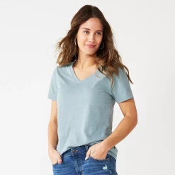 Women's Tall Sonoma Goods For Life® Everyday V-Neck Tee -True Fit Shop 5686285 Gray Blue