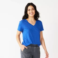 Women's Tall Sonoma Goods For Life® Everyday V-Neck Tee -True Fit Shop 5686285 Indigo