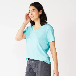 Women's Tall Sonoma Goods For Life® Everyday V-Neck Tee -True Fit Shop 5686285 Light Blue