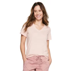 Women's Tall Sonoma Goods For Life® Everyday V-Neck Tee -True Fit Shop 5686285 Light Pink Texture