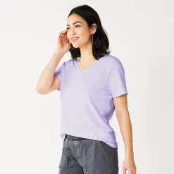 Women's Tall Sonoma Goods For Life® Everyday V-Neck Tee -True Fit Shop 5686285 Light Purple
