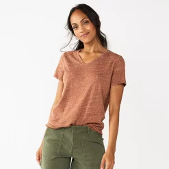 Women's Tall Sonoma Goods For Life® Everyday V-Neck Tee -True Fit Shop 5686285 Puebla Brown