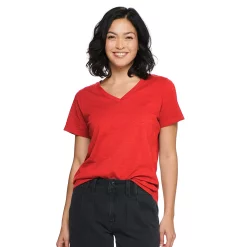 Women's Tall Sonoma Goods For Life® Everyday V-Neck Tee -True Fit Shop 5686285 Red