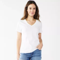 Women's Tall Sonoma Goods For Life® Everyday V-Neck Tee -True Fit Shop 5686285 White