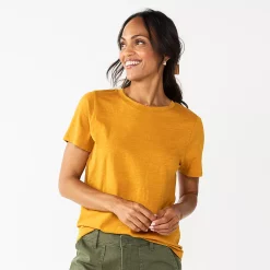 Women's Tall Sonoma Goods For Life® Essential Crewneck Tee 57 Women's Tall Sonoma Goods For Life® Essential Crewneck Tee -True Fit Shop 5686288 Gold