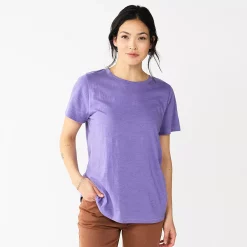 Women's Tall Sonoma Goods For Life® Essential Crewneck Tee 52 Women's Tall Sonoma Goods For Life® Essential Crewneck Tee -True Fit Shop 5686288 Grape Purple