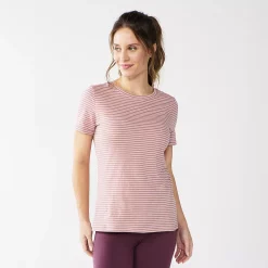 Women's Tall Sonoma Goods For Life® Essential Crewneck Tee 56 Women's Tall Sonoma Goods For Life® Essential Crewneck Tee -True Fit Shop 5686288 Mauve Stripe