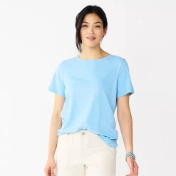 Women's Tall Sonoma Goods For Life® Essential Crewneck Tee 53 Women's Tall Sonoma Goods For Life® Essential Crewneck Tee -True Fit Shop 5686288 Texture Light Blue