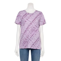 Women's Tall Sonoma Goods For Life® Essential Crewneck Tee 71 Women's Tall Sonoma Goods For Life® Essential Crewneck Tee -True Fit Shop 5686288 Violet Diagonal Dye