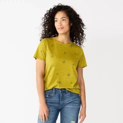 Women's Tall Sonoma Goods For Life® Essential Crewneck Tee 69 Women's Tall Sonoma Goods For Life® Essential Crewneck Tee -True Fit Shop 5686288 Yellow Green Floral