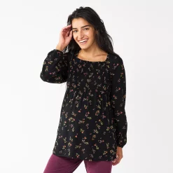 Maternity Sonoma Goods For Life® Smocked Bodice Empire Top 8 Maternity Sonoma Goods For Life® Smocked Bodice Empire Top -True Fit Shop 5686595 Black Floral