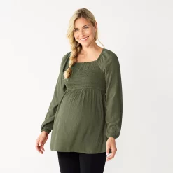 Maternity Sonoma Goods For Life® Smocked Bodice Empire Top 9 Maternity Sonoma Goods For Life® Smocked Bodice Empire Top -True Fit Shop 5686595 Green