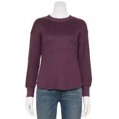 Petite Sonoma Goods For Life® Mockneck Waffle Top -True Fit Shop 5686604 Plum Skin