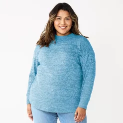 Plus Size Sonoma Goods For Life® Mockneck Waffle Top 10 Plus Size Sonoma Goods For Life® Mockneck Waffle Top -True Fit Shop 5686673 Navy