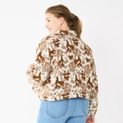 Plus Size Sonoma Goods For Life® Cropped Shacket -True Fit Shop 5686820 ALT