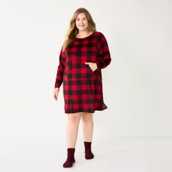 Plus Size Sonoma Goods For Life® 2-pc. Long Sleeve Crewneck Sleepshirt & Socks Set 8 Plus Size Sonoma Goods For Life® 2-pc. Long Sleeve Crewneck Sleepshirt & Socks Set -True Fit Shop 5690616 Red Plush Buffalo