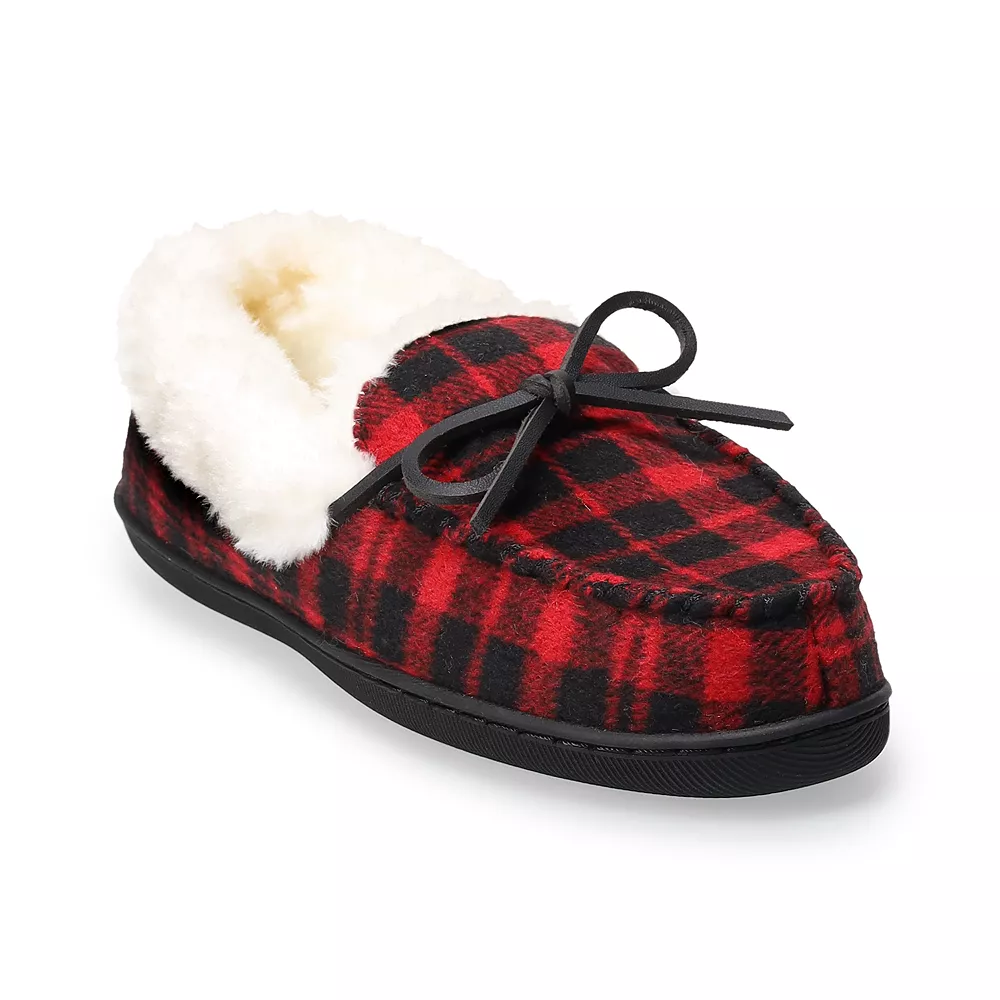 Women's Sonoma Goods For Life® Plaid Felt Moccasin 1 Women's Sonoma Goods For Life® Plaid Felt Moccasin