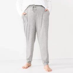 Plus Size Sonoma Goods For LifeĀ® Soft Knit Banded Bottom Pajama Pants