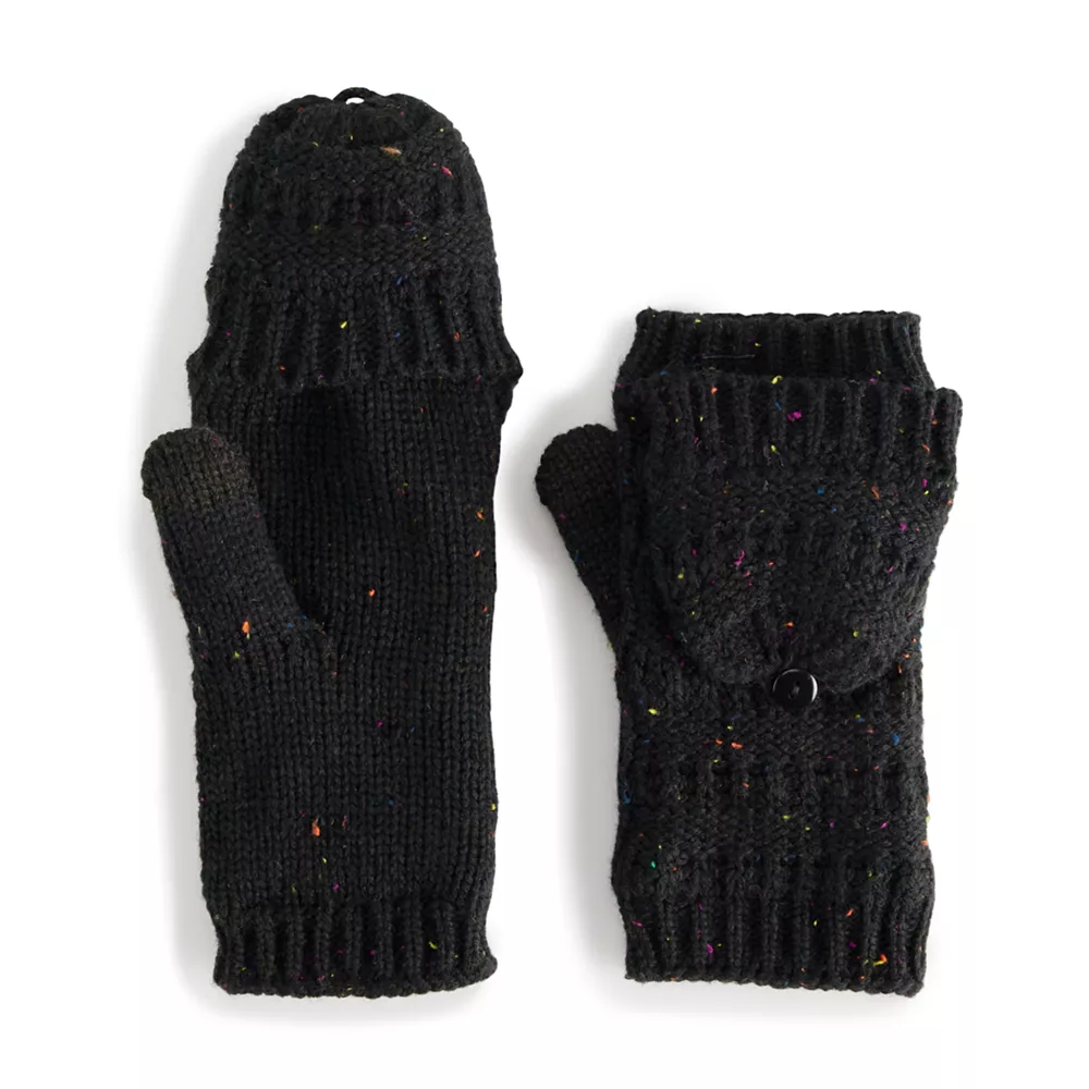 Women's Sonoma Goods For Life® Ladder Stitch Flip Top Mittens 3 Women's Sonoma Goods For Life® Ladder Stitch Flip Top Mittens - Image 3
